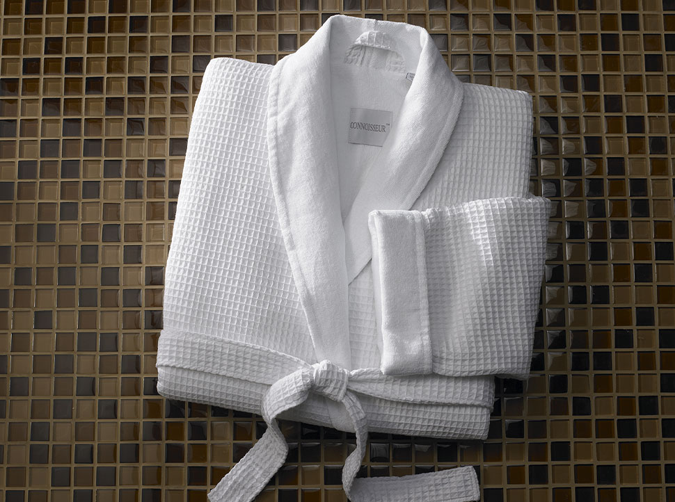 Waffle Shawl Collar Robe | Hilton to Home Collection
